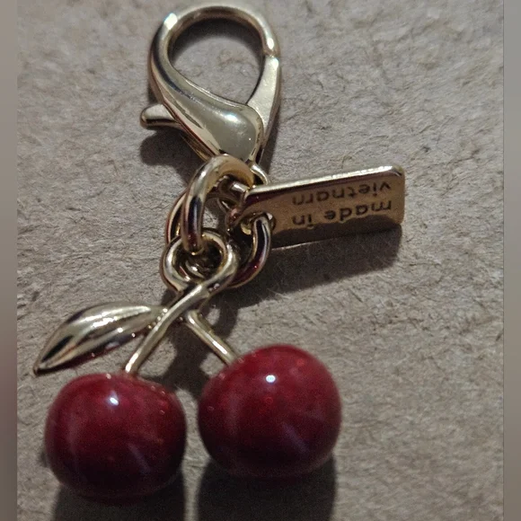 Mini Coach Cherry Red and Gold Keychain - Picture 3 of 5